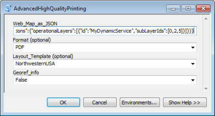 AdvancedHighQualityPrinting script tool dialog box AdvancedHighQualityPrinting script tool dialog box